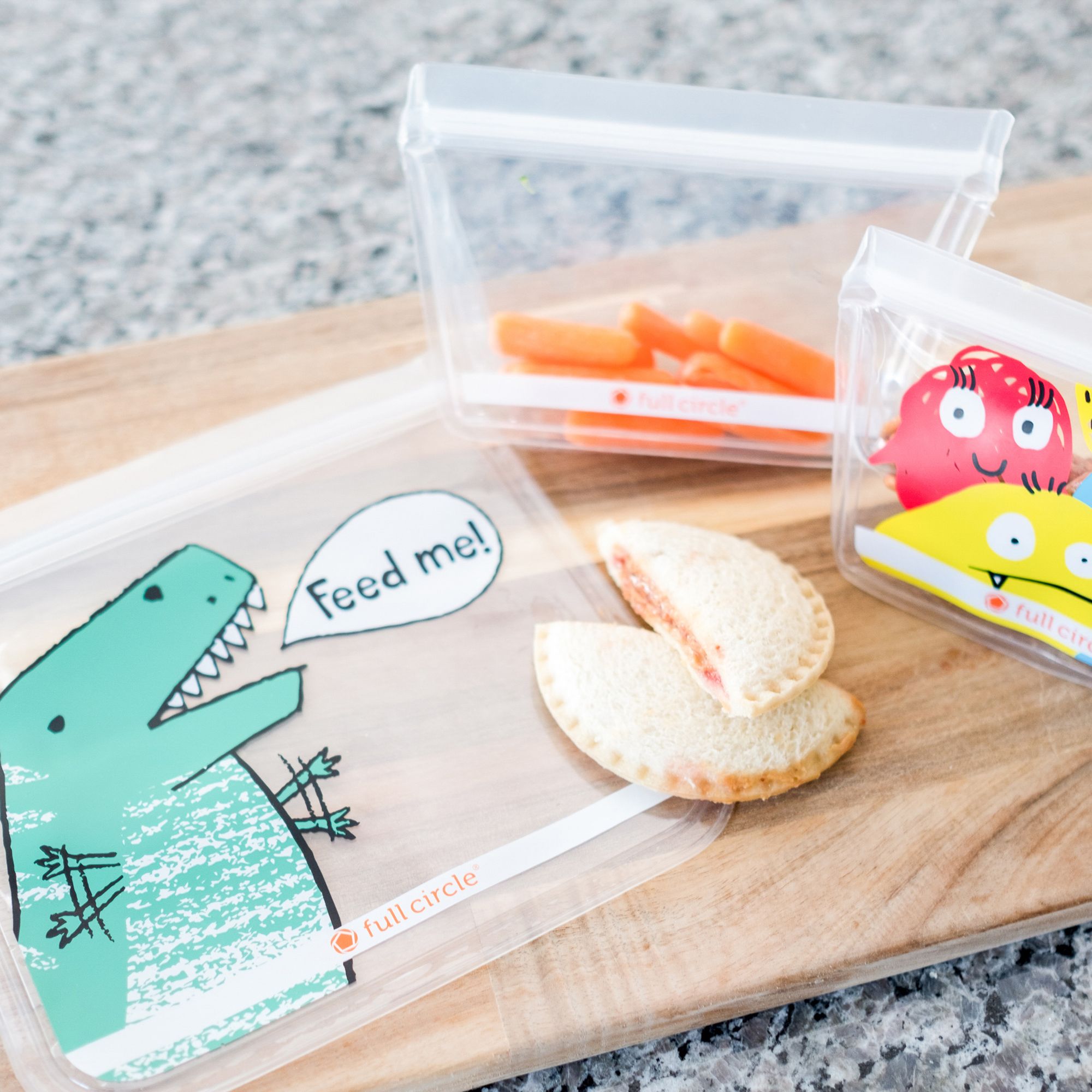 Reusable Snack Bags Monster Set/2
